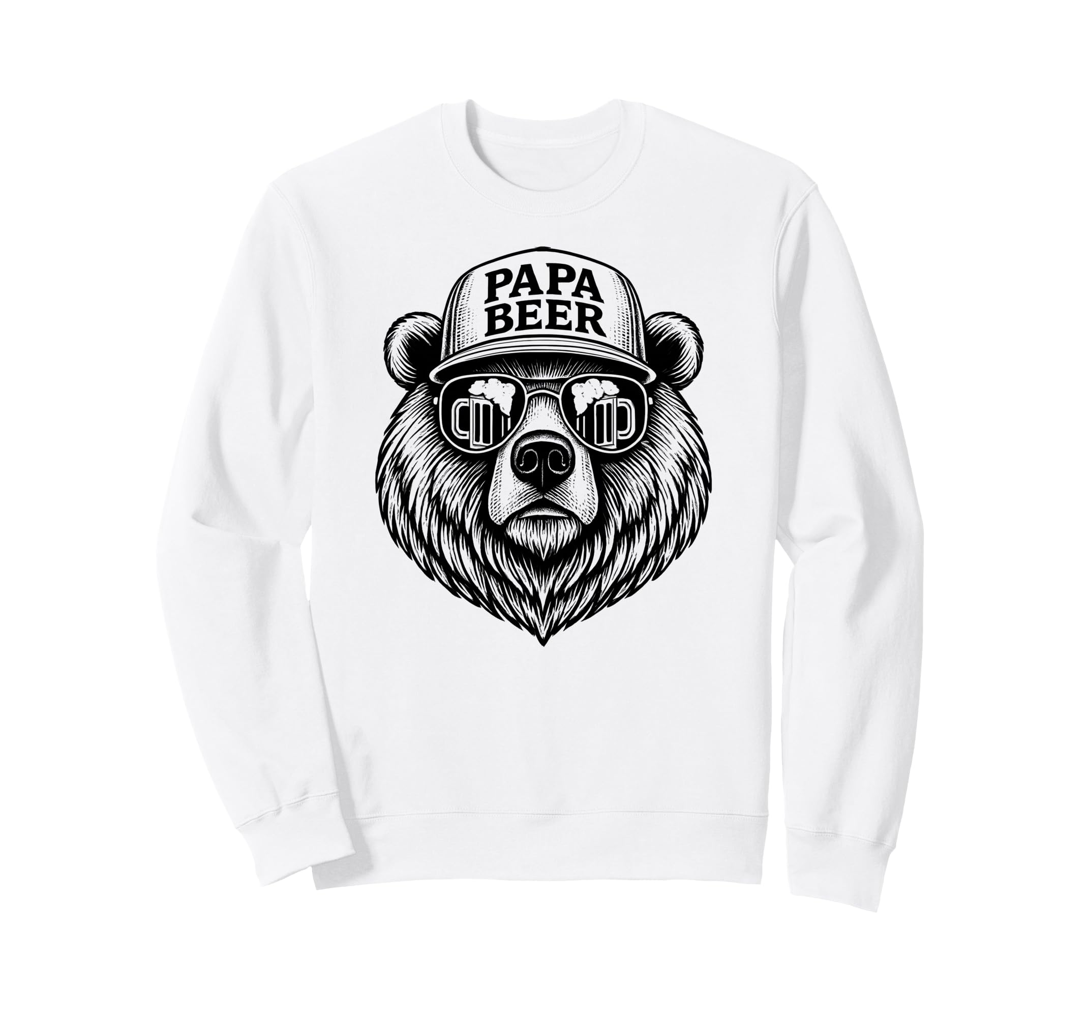 Papa Beer Funny Dad Bear Drinking Sweatshirt - Trendy Graphic for Adults - T-Shirt, Sweatshirt, Hoodie