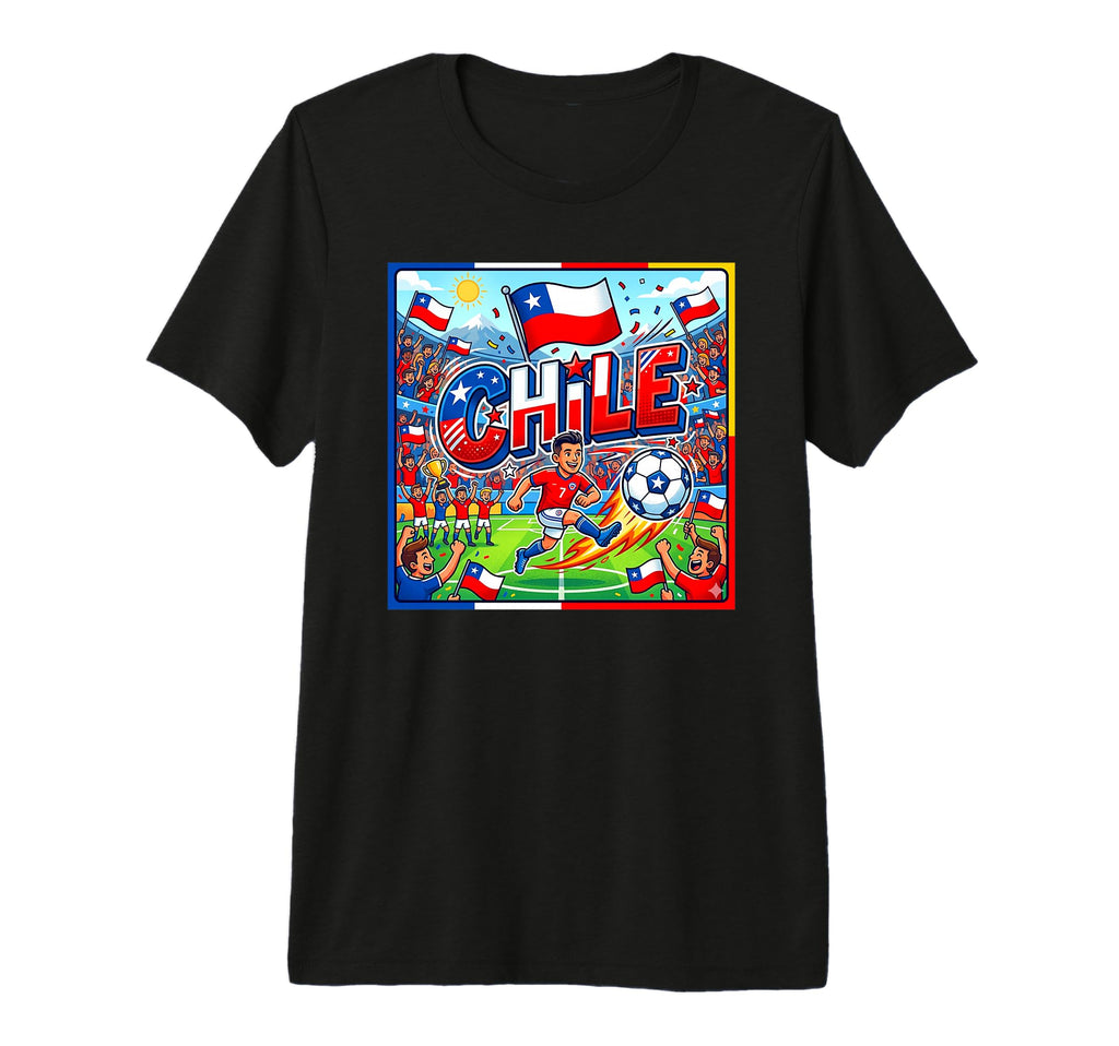 Chile Soccer Fan Tri Blend T-Shirt - Custom Art Print for Adults - T-Shirt, Sweatshirt, Hoodie