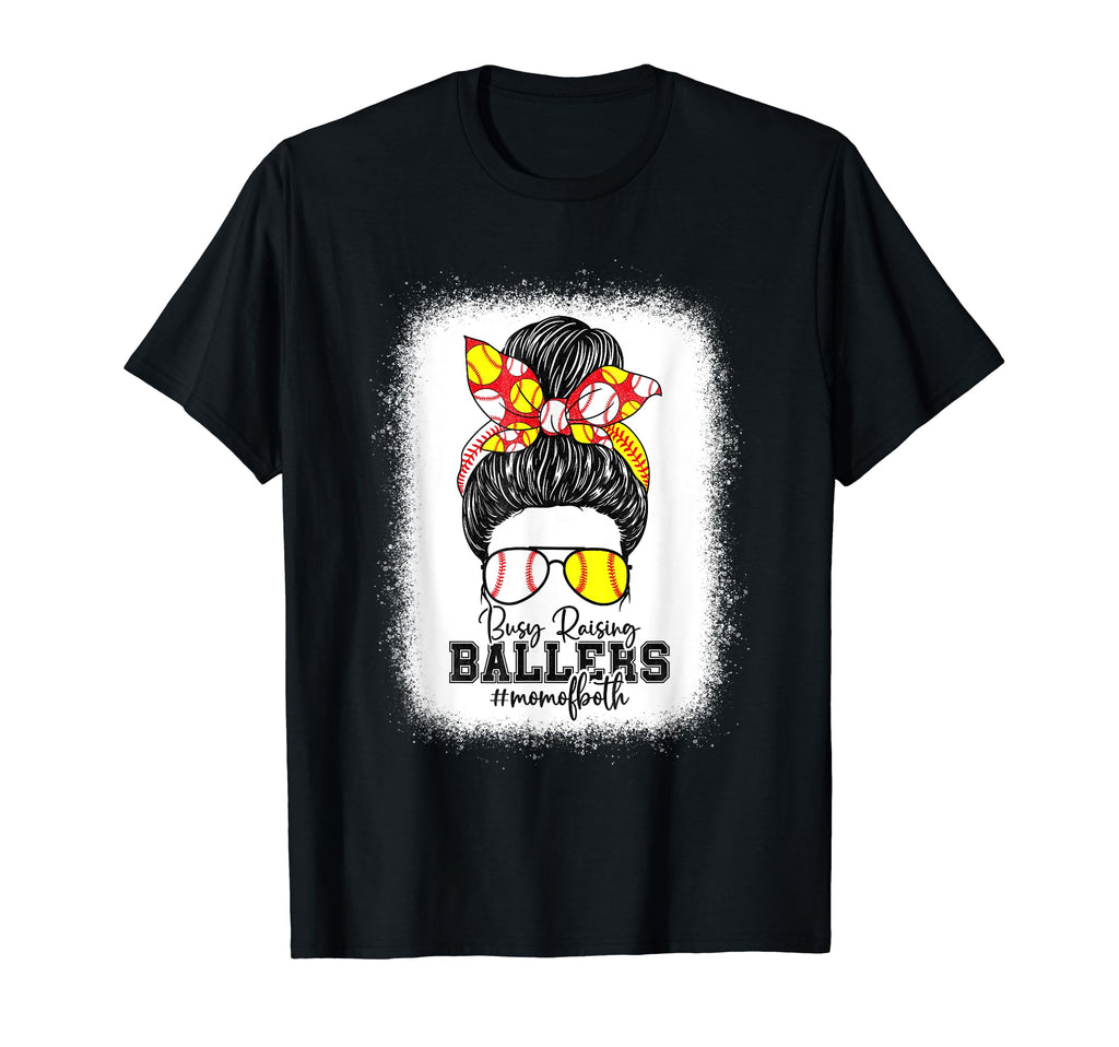 Busy Raising Ballers Softball Funny T-Shirt - Streetwear Style for Adults - T-Shirt, Sweatshirt, Hoodie