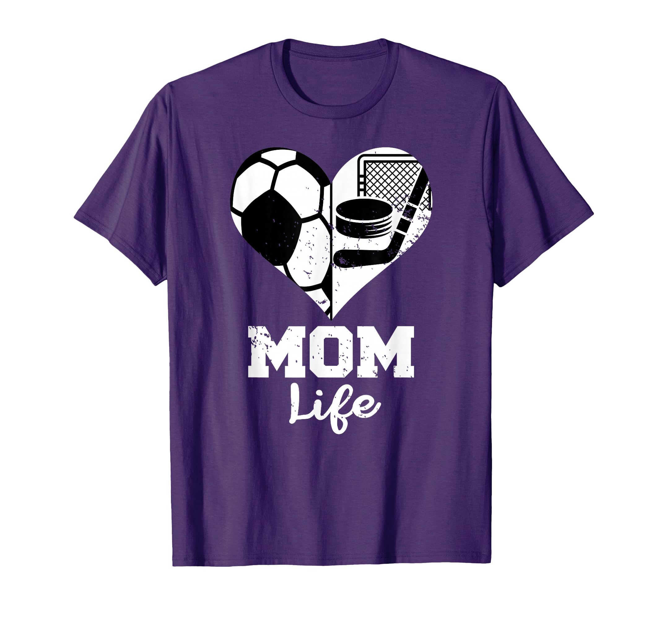 Mom Life Heart Funny Soccer Hockey Mom T-Shirt - Novelty Apparel for Adults - T-Shirt, Sweatshirt, Hoodie