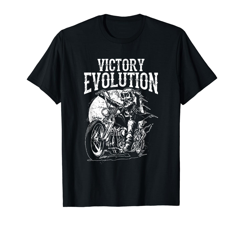 Funny Skull Ride Motorcycle Evolution T-Shirt - Graphic Print Men Women - T-Shirt, Sweatshirt, Hoodie