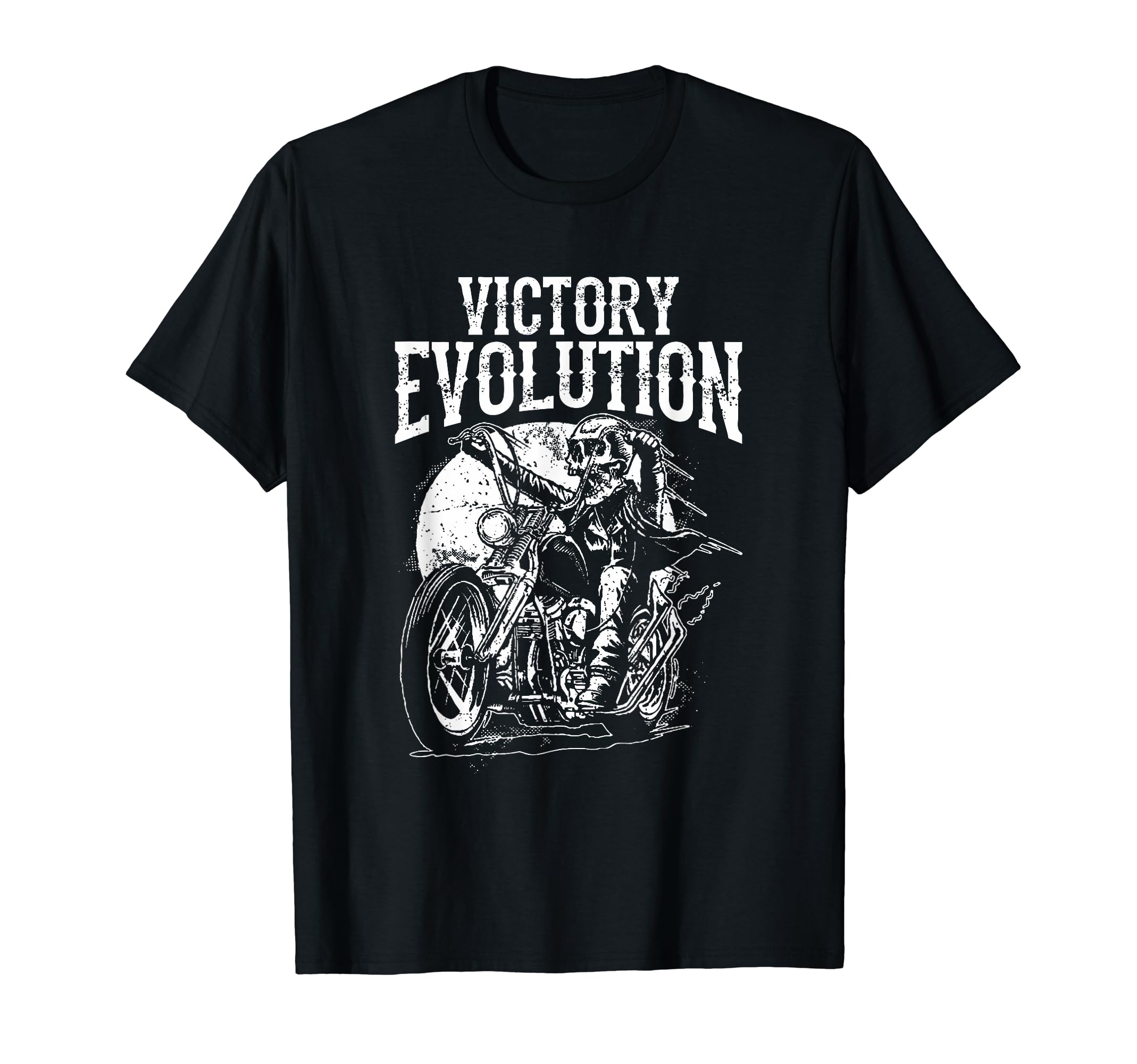 Funny Skull Ride Motorcycle Evolution T-Shirt - Graphic Print Men Women - T-Shirt, Sweatshirt, Hoodie