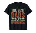 Best Dads Play Harmonica Harmonicist T-Shirt - Custom Art Print Men Women - T-Shirt, Sweatshirt, Hoodie