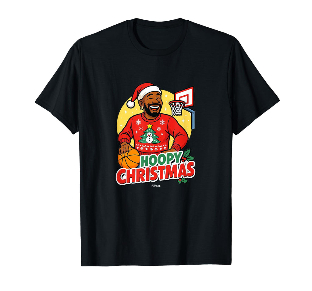 Happy Holiday Basketball Dad Hoopy T-Shirt - Casual Everyday Wear Men Women - T-Shirt, Sweatshirt, Hoodie