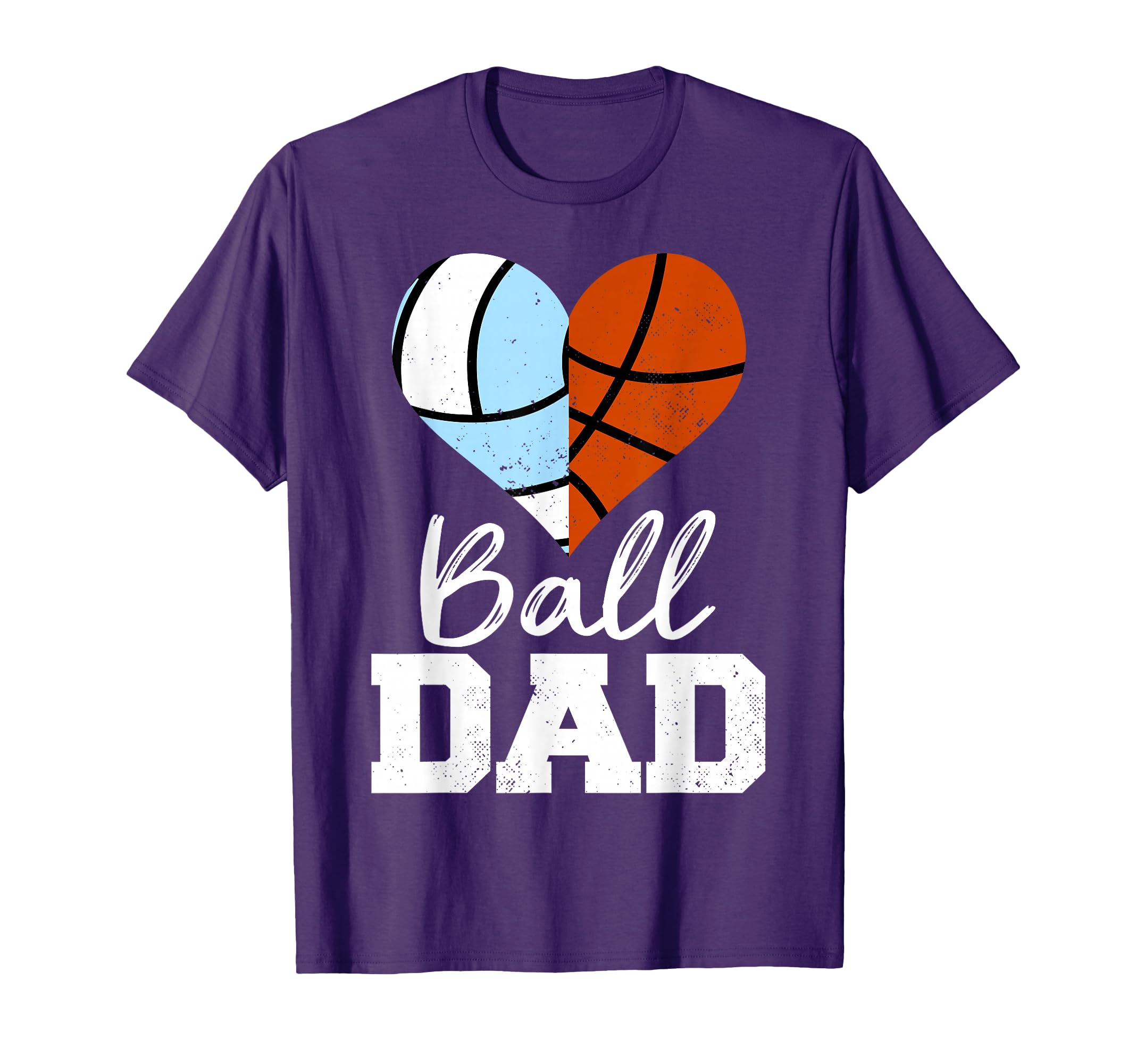 Volleyball Basketball Dad Heart Funny T-Shirt - Minimalist Print Unisex - T-Shirt, Sweatshirt, Hoodie