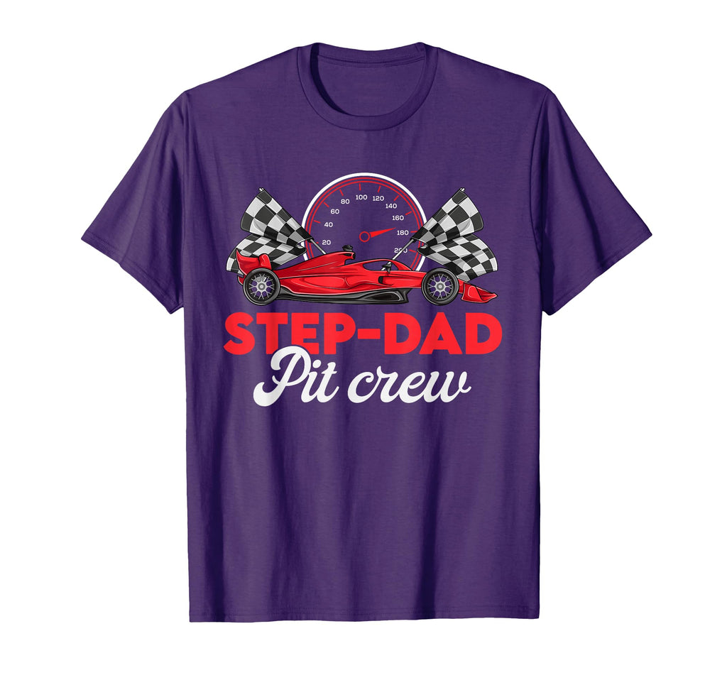 Race Car Step Dad Birthday Step Dad T-Shirt - Custom Art Print Men Women - T-Shirt, Sweatshirt, Hoodie