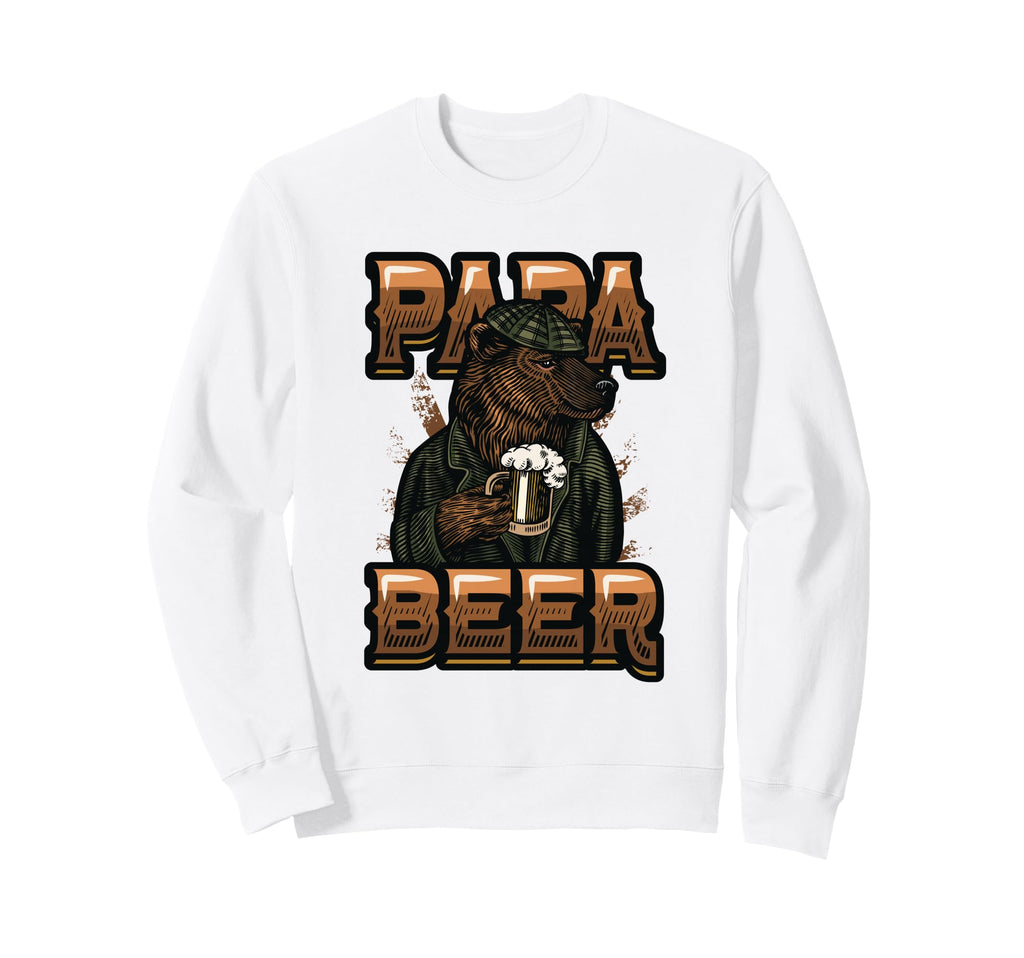 Papa Beer Teddy Bear Drinking Beer Sweatshirt - Minimalist Print Men Women - T-Shirt, Sweatshirt, Hoodie