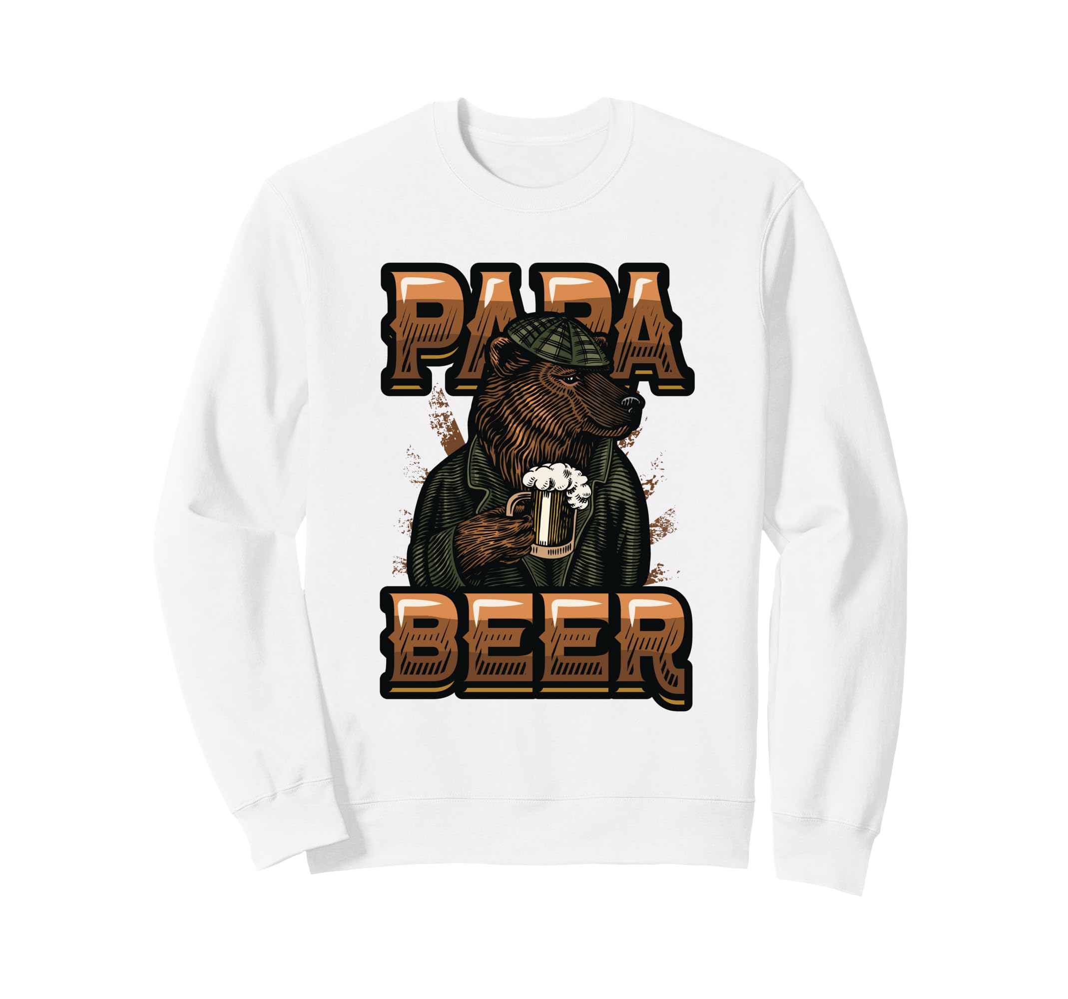 Papa Beer Teddy Bear Drinking Beer Sweatshirt - Minimalist Print Men Women - T-Shirt, Sweatshirt, Hoodie