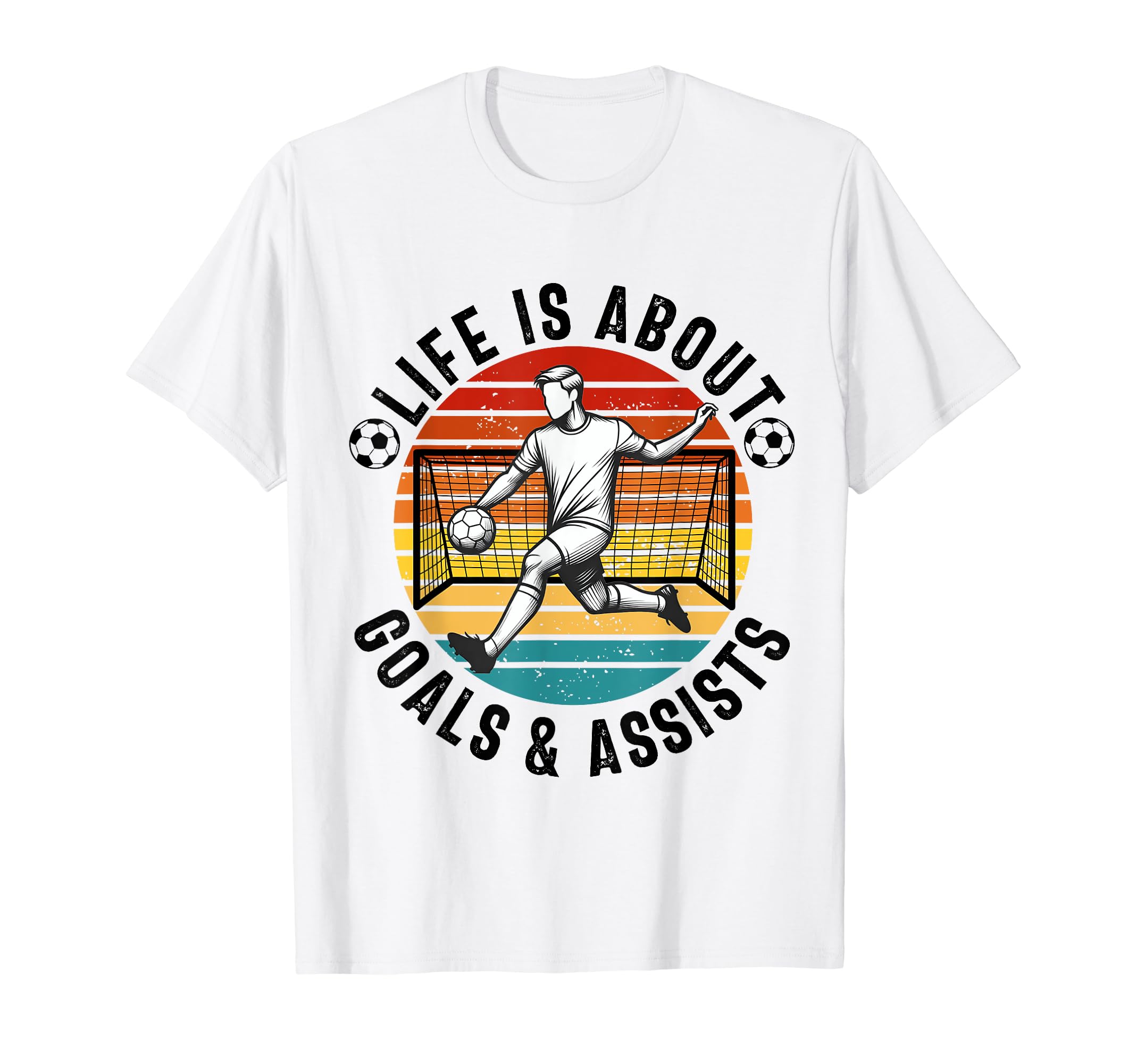 Lifes About Goals And Assists Soccer T-Shirt - Minimalist Print Men Women - T-Shirt, Sweatshirt, Hoodie