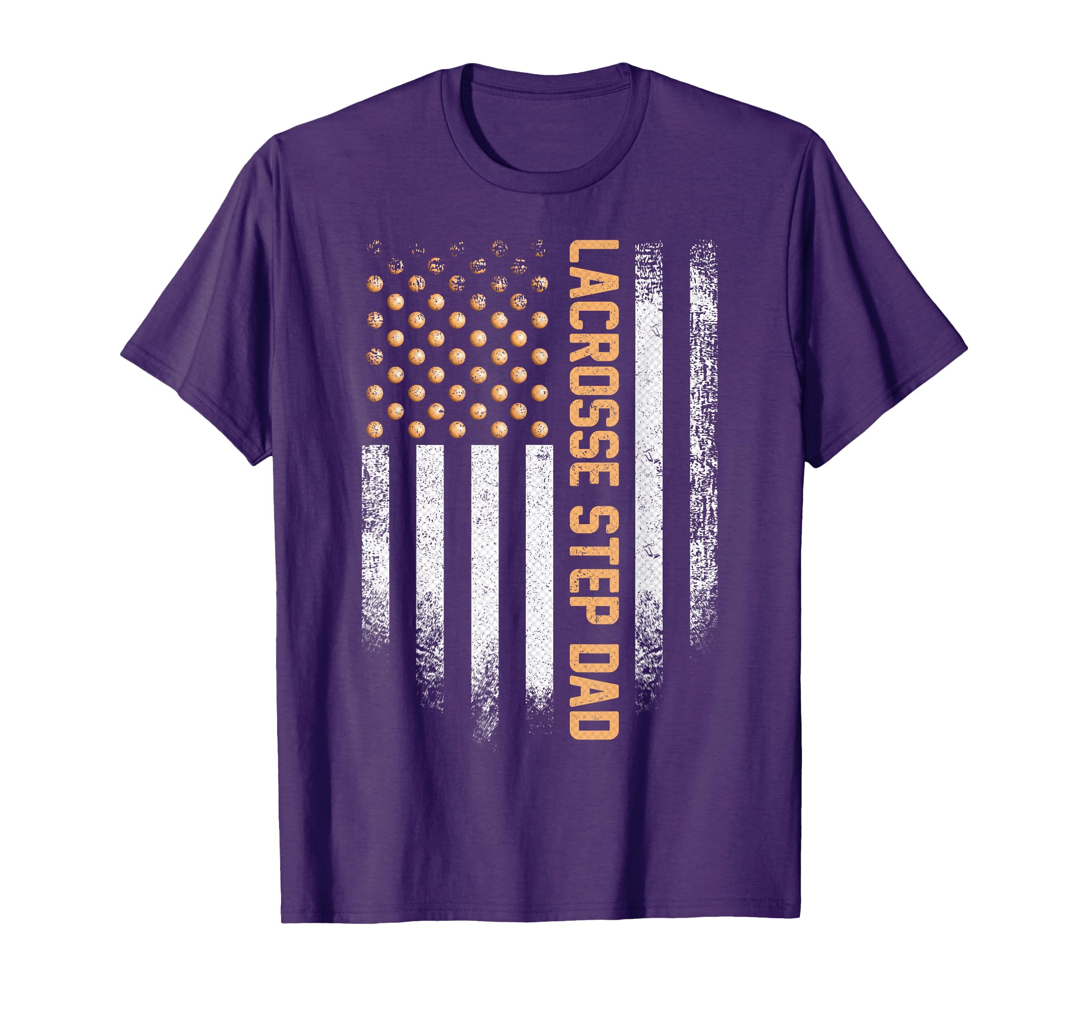 Usa American Flag Lacrosse Step Dad T-Shirt - Minimalist Print for Adults - T-Shirt, Sweatshirt, Hoodie