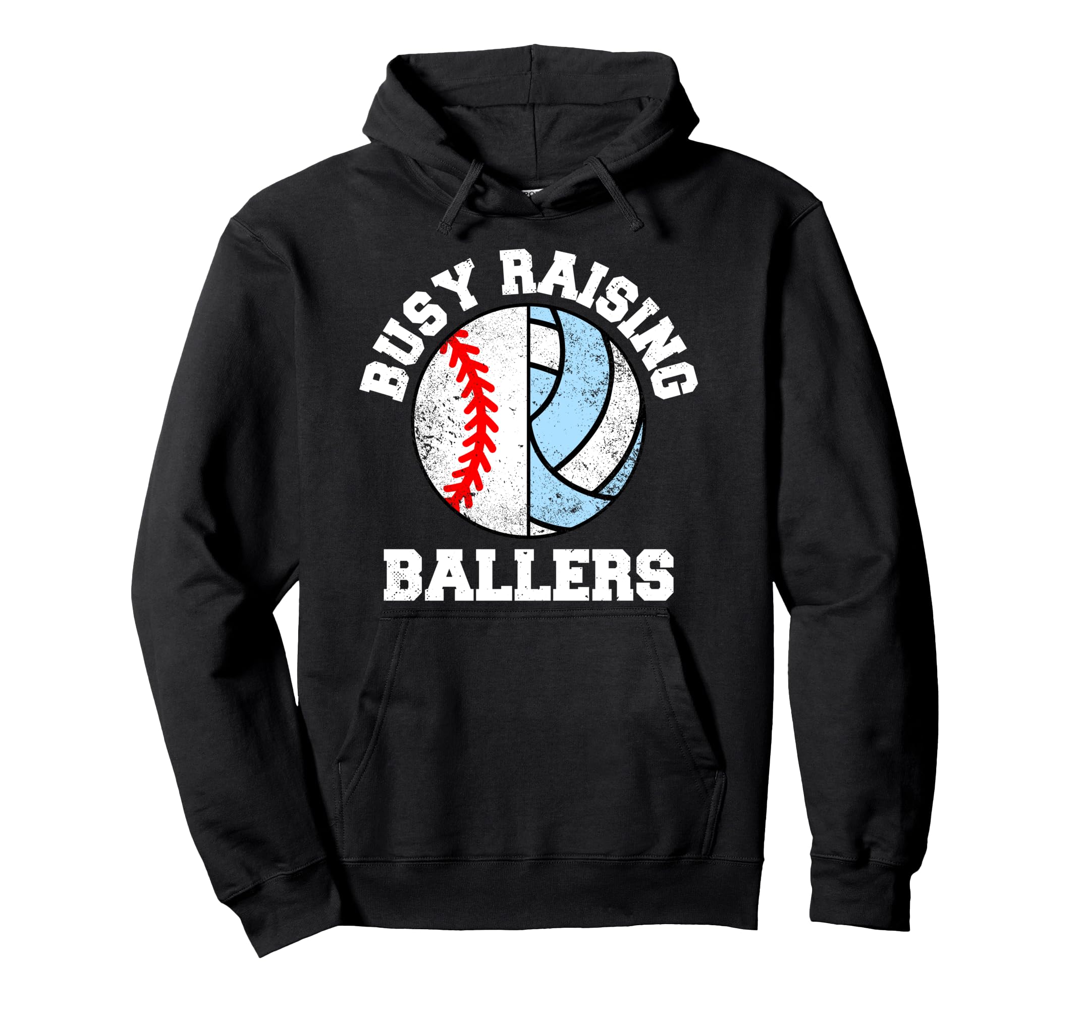 Busy Raising Ballers Funny Baseball Hoodie - Novelty Apparel for Adults - T-Shirt, Sweatshirt, Hoodie