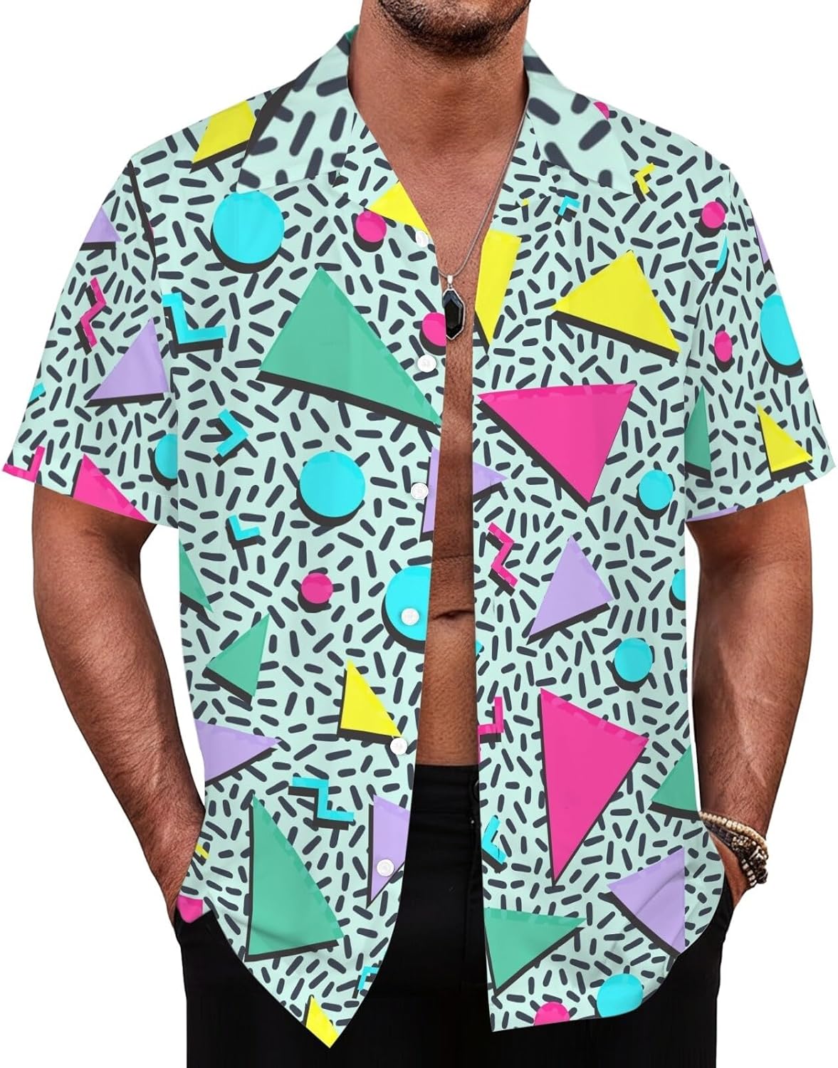 80s 90s Hawaiian for Men Vintage Button Down Short - Adult & Kids T-Shirts, Sweatshirts & Hoodies apparel design preview 1