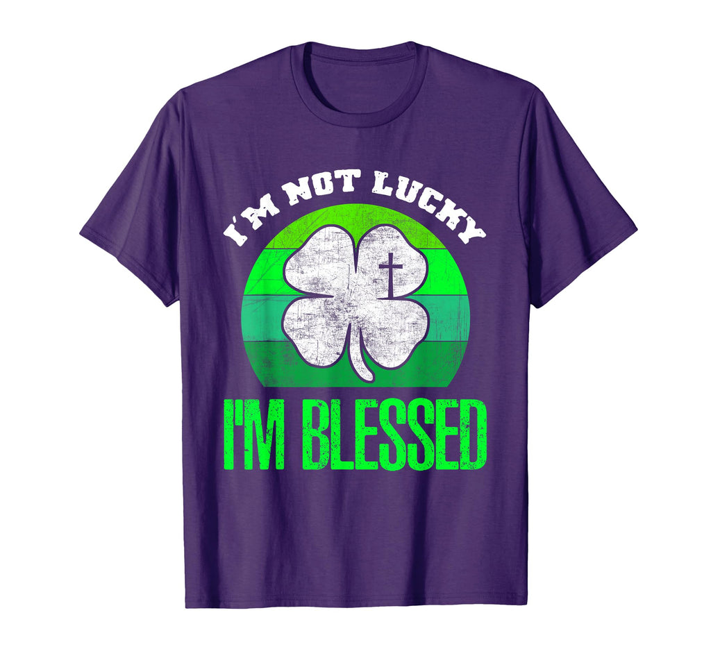 Im Not Lucky Im Blessed Shamrock T-Shirt - Minimalist Print for Adults - T-Shirt, Sweatshirt, Hoodie