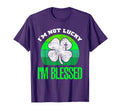 Im Not Lucky Im Blessed Shamrock T-Shirt - Minimalist Print for Adults - T-Shirt, Sweatshirt, Hoodie