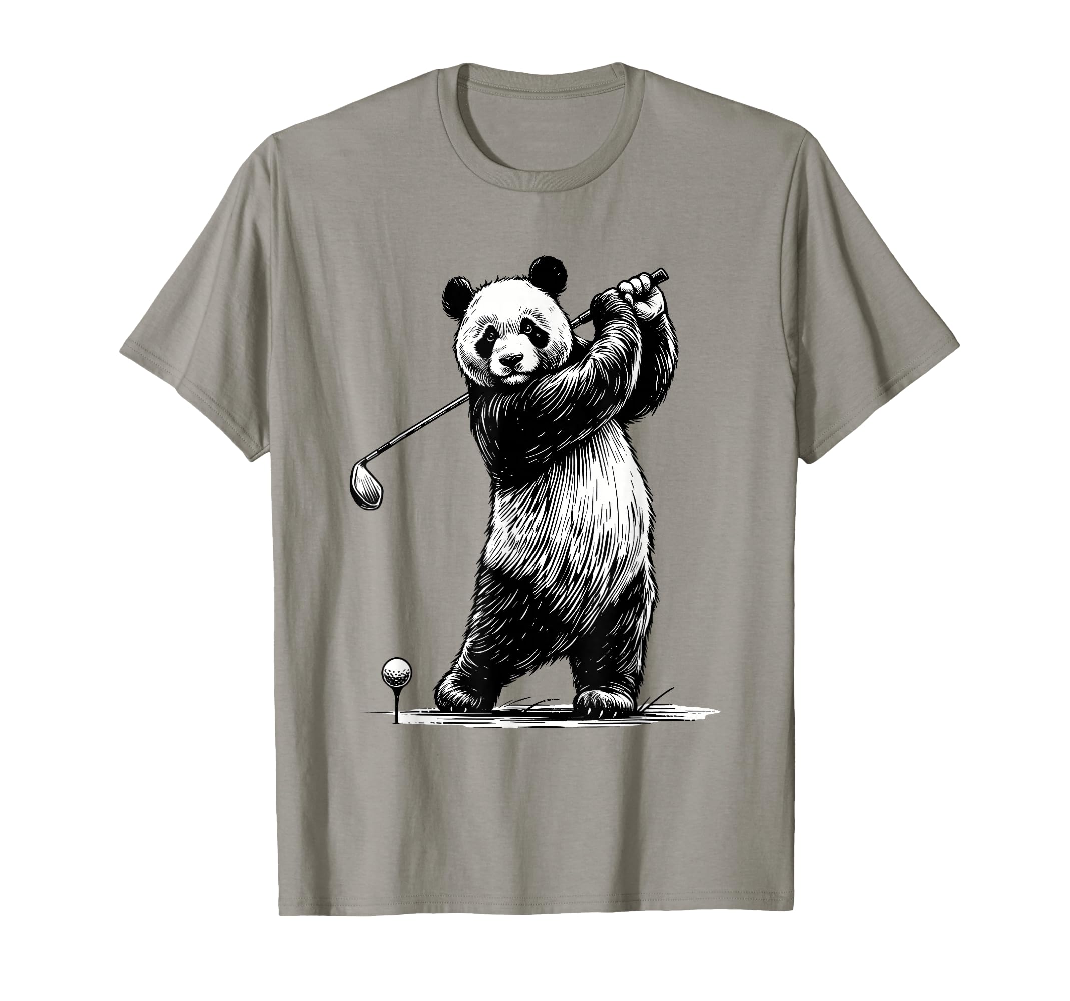 Panda Bear Playing Golf Funny Golfing T-Shirt - Graphic Print for Adults - T-Shirt, Sweatshirt, Hoodie