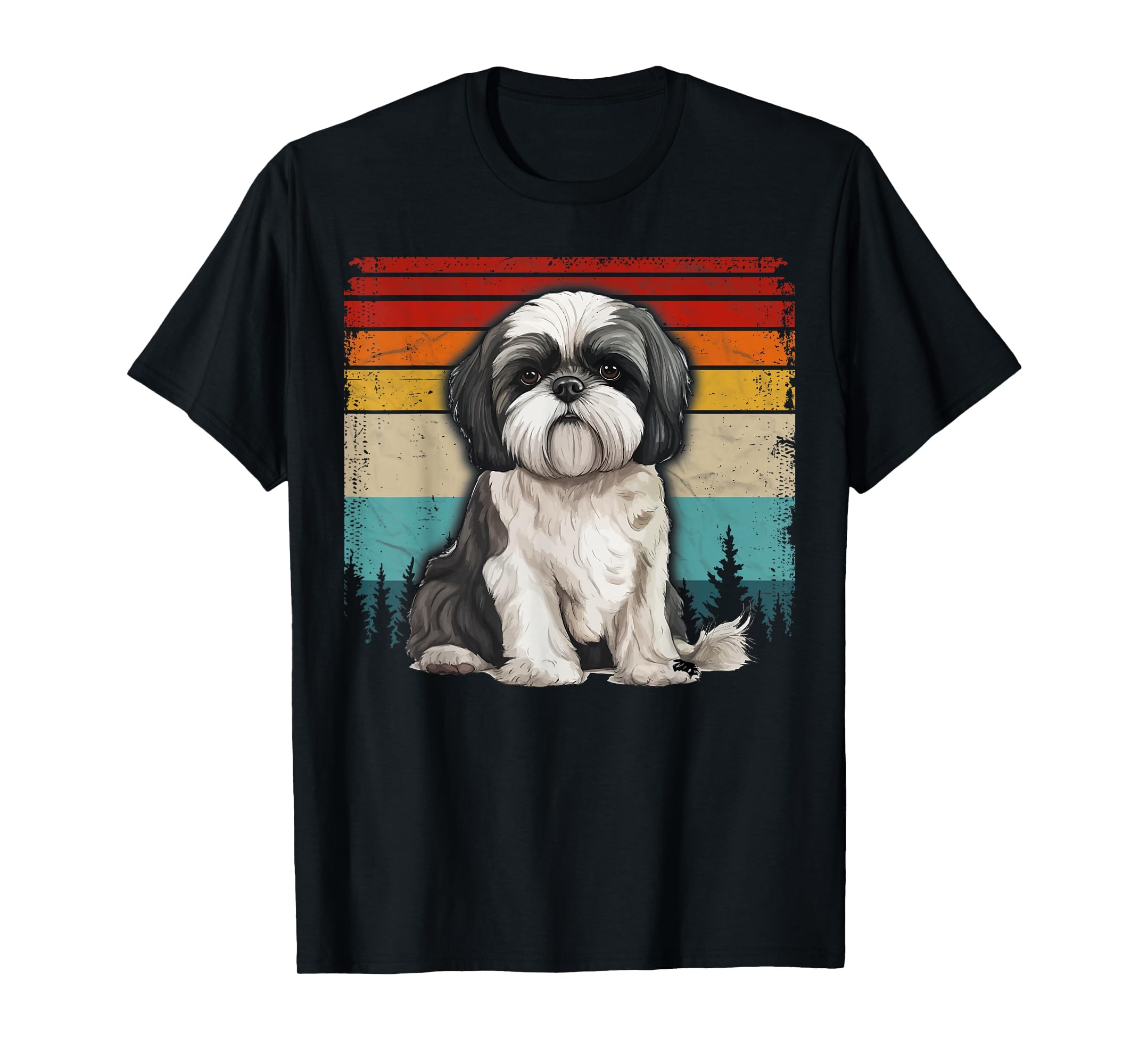 Shih Tzu Dog Distressed Shih Tzu T-Shirt - Fun Novelty Design Unisex - T-Shirt, Sweatshirt, Hoodie