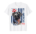 Patriotic Usa Flag Black Labrador All T-Shirt - Custom Art Print Men Women - T-Shirt, Sweatshirt, Hoodie