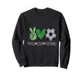 Peace Love Football Soccer Player Fan Sweatshirt - Graphic Print Unisex - T-Shirt, Sweatshirt, Hoodie