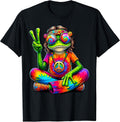 Hippie Tie Dye Frog 60's 70's Peace Sign - Adult & Kids T-Shirts, Sweatshirts & Hoodies apparel design preview 1
