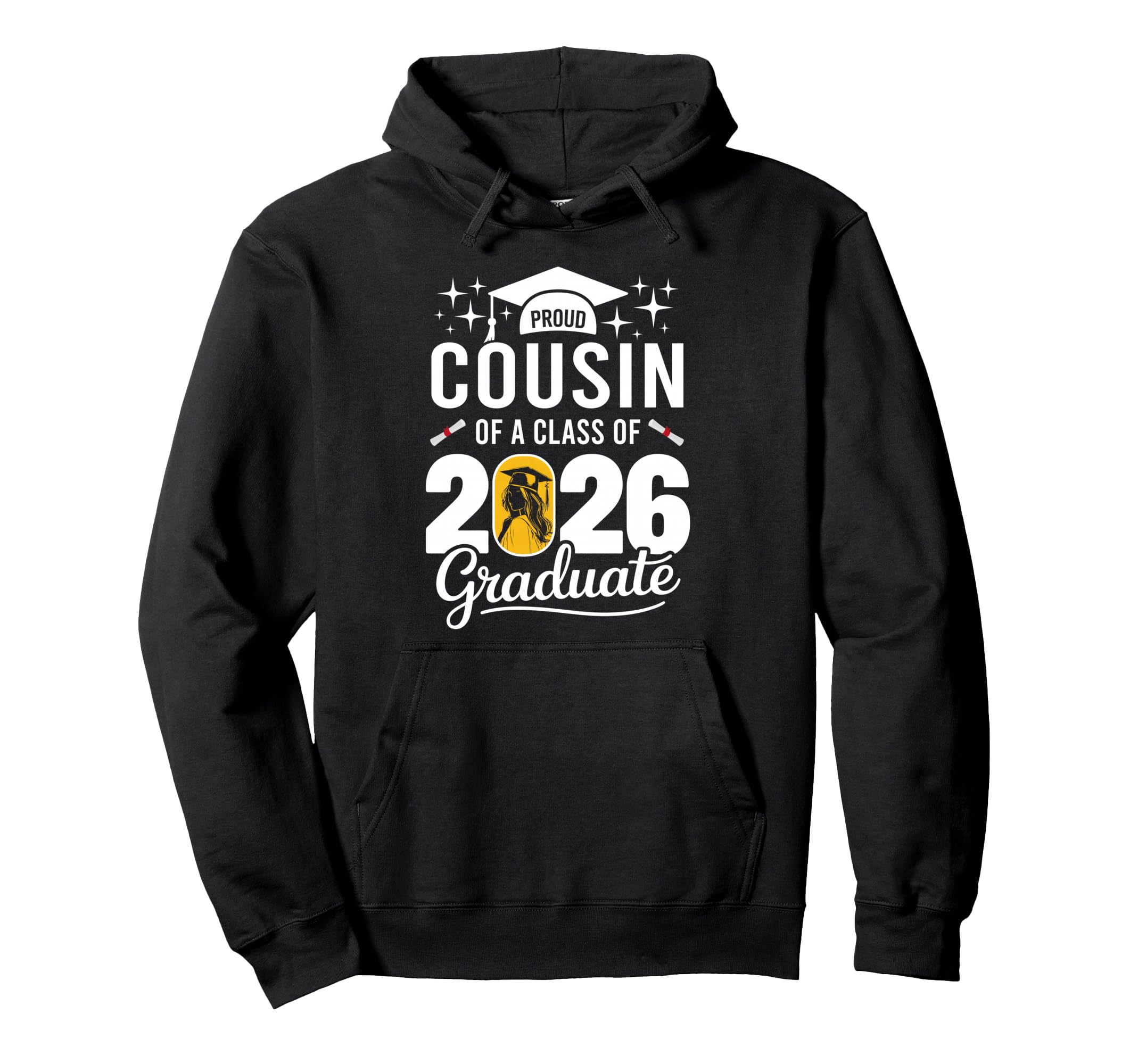 Proud Cousin Class 2026 Graduate Hoodie - Minimalist Print for Adults - T-Shirt, Sweatshirt, Hoodie