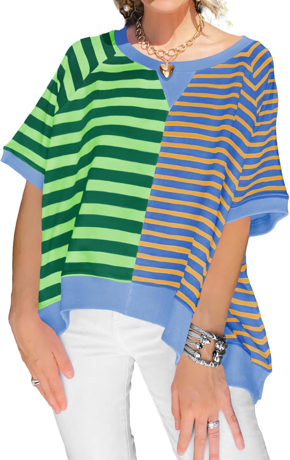 Womens Oversized Color Block Striped Summer Casual - Adult & Kids T-Shirts, Sweatshirts & Hoodies apparel design preview 1