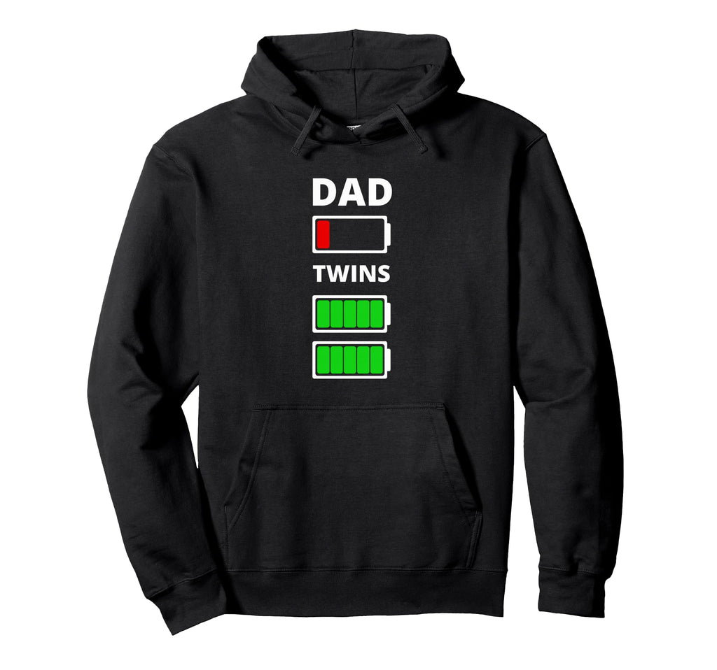 Mens Dad Tired Low Battery Twins Hoodie - Aesthetic Graphic for Adults - T-Shirt, Sweatshirt, Hoodie