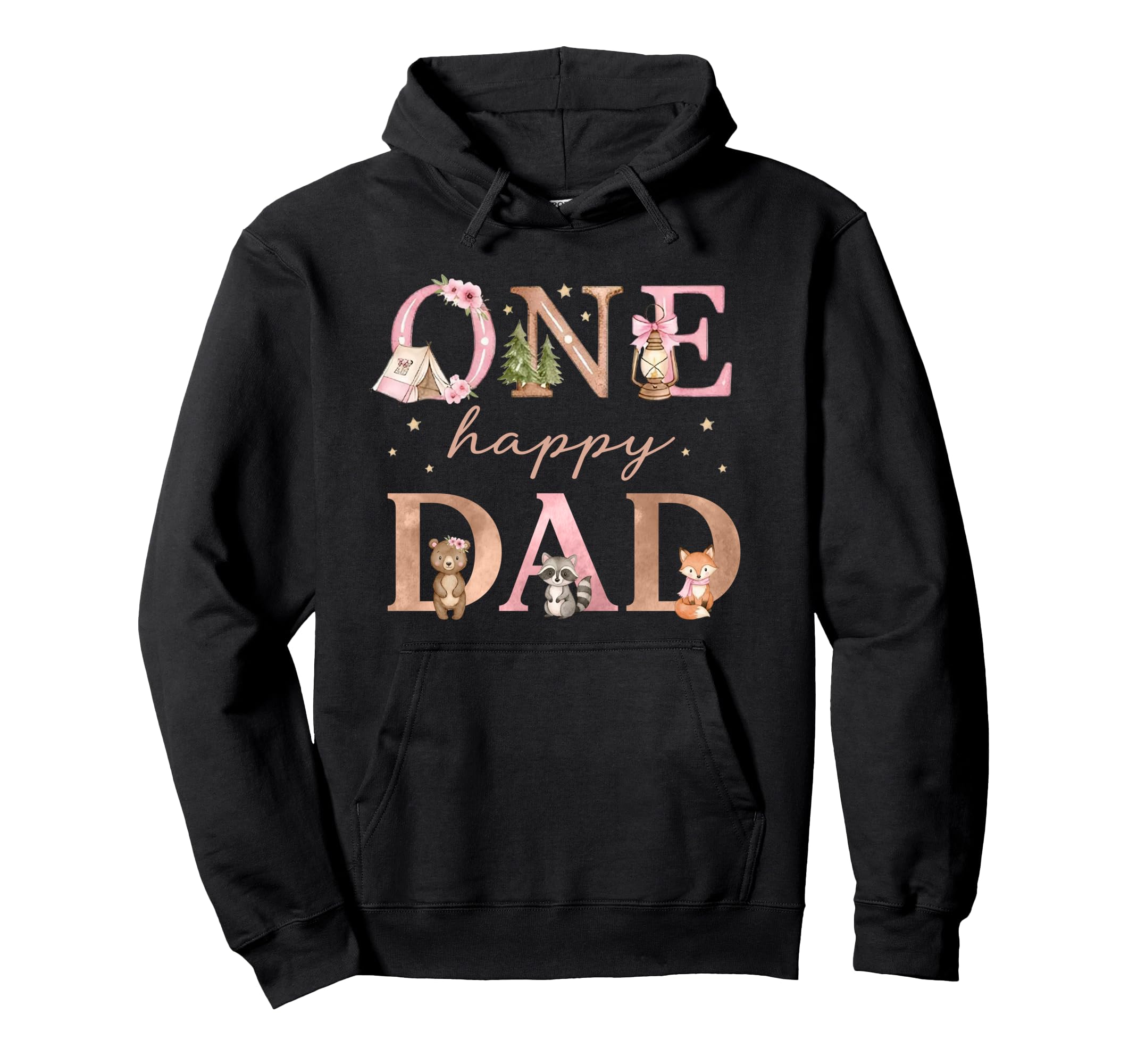 One Happy Dad Camper 1St Birthday Camping Hoodie - Streetwear Style Unisex - T-Shirt, Sweatshirt, Hoodie