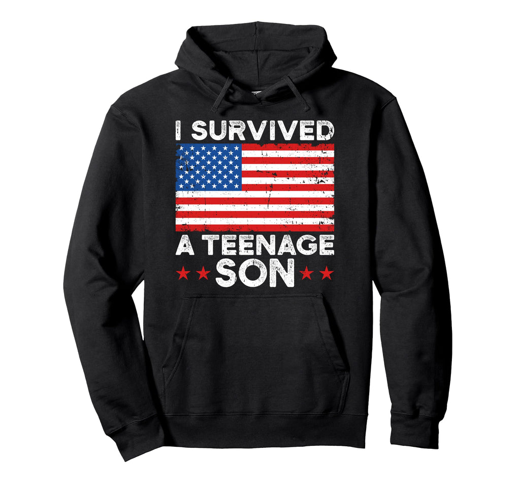I Survived Teenage Son Parenting Mom Dad Hoodie - Trendy Graphic Men Women - T-Shirt, Sweatshirt, Hoodie