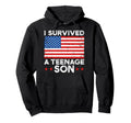 I Survived Teenage Son Parenting Mom Dad Hoodie - Trendy Graphic Men Women - T-Shirt, Sweatshirt, Hoodie