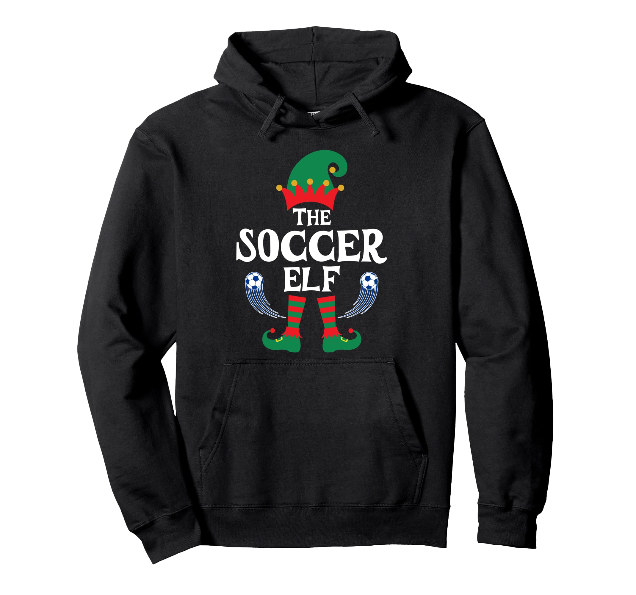 Soccer Elf Family Matching Party Hoodie - Trendy Graphic Unisex - T-Shirt, Sweatshirt, Hoodie