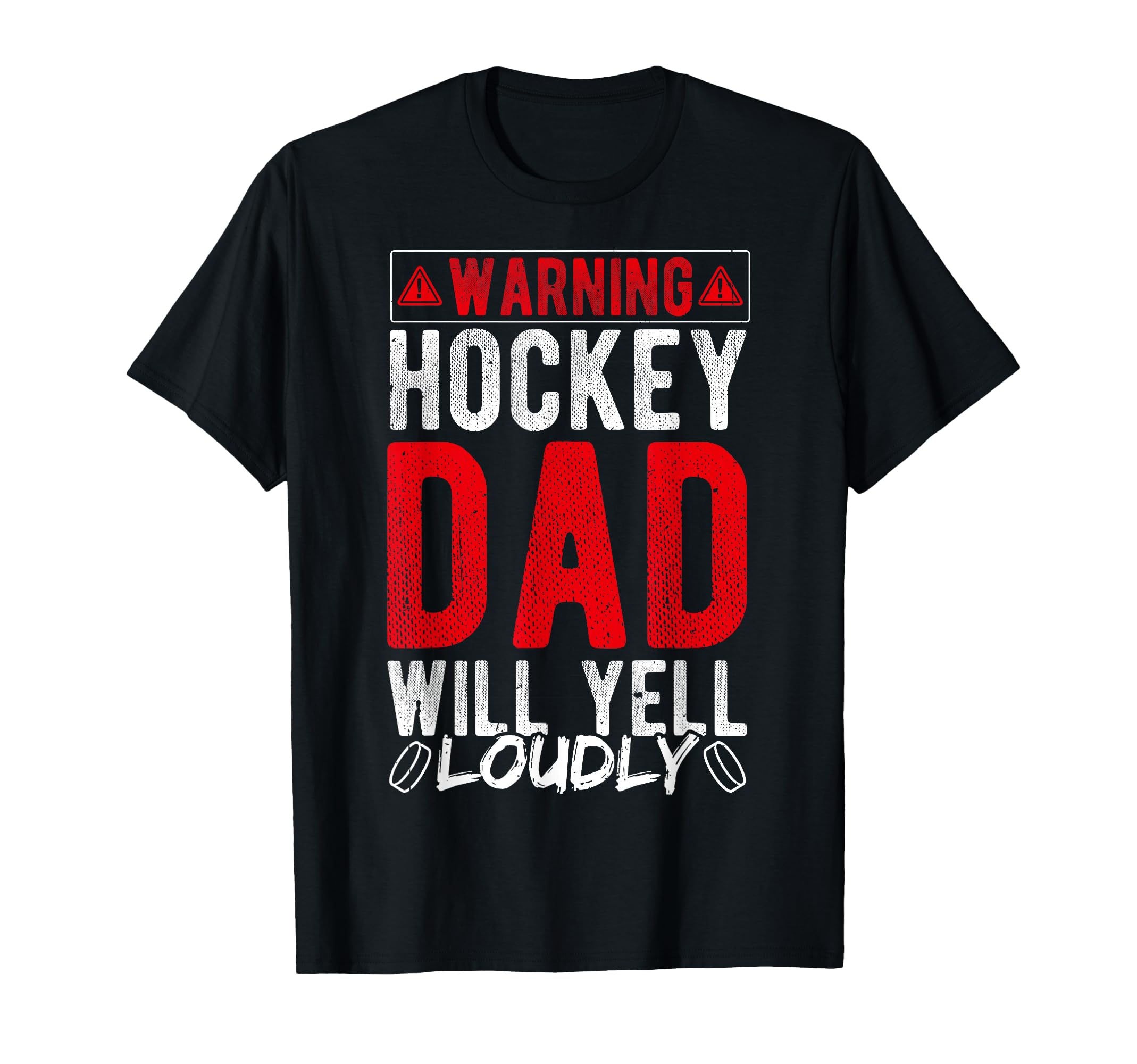 Warning Hockey Dad Will Yell Loudly T-Shirt - Minimalist Print for Adults - T-Shirt, Sweatshirt, Hoodie