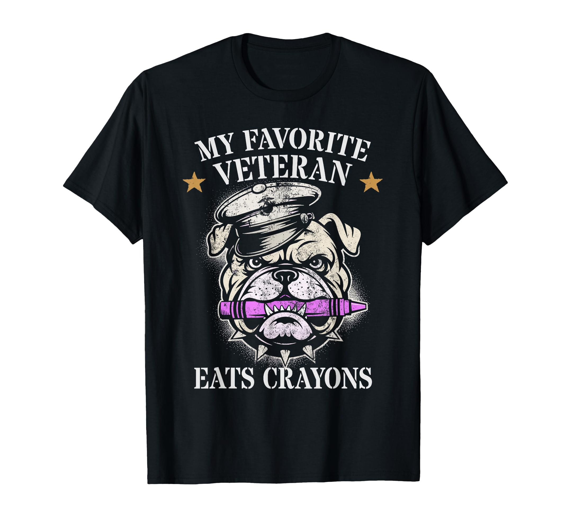 My Favorite Veteran Eats Crayons T-Shirt - Fun Novelty Design Men Women - T-Shirt, Sweatshirt, Hoodie