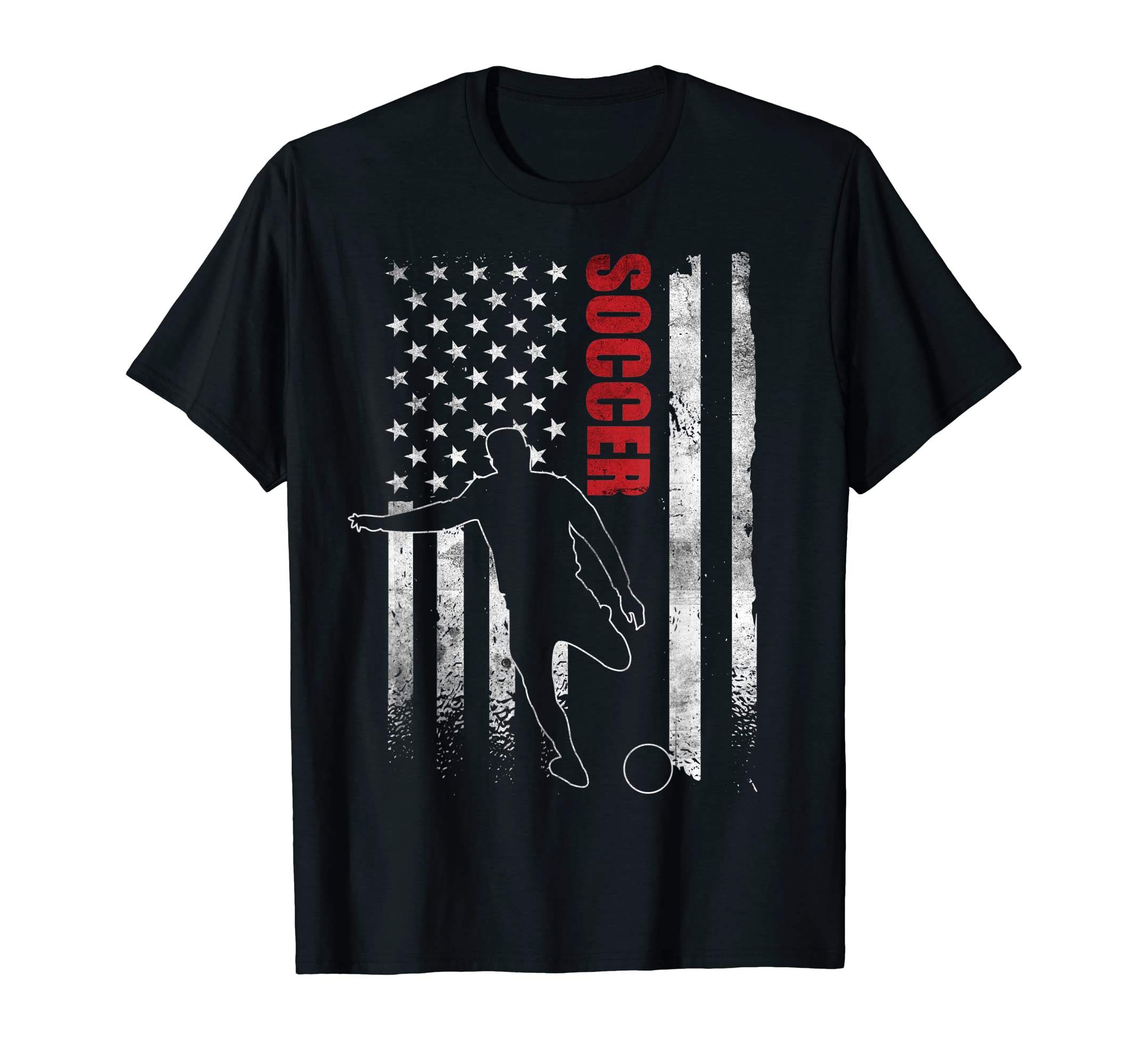 Soccer Player American Flag Soccer Us T-Shirt - Minimalist Print Unisex - T-Shirt, Sweatshirt, Hoodie