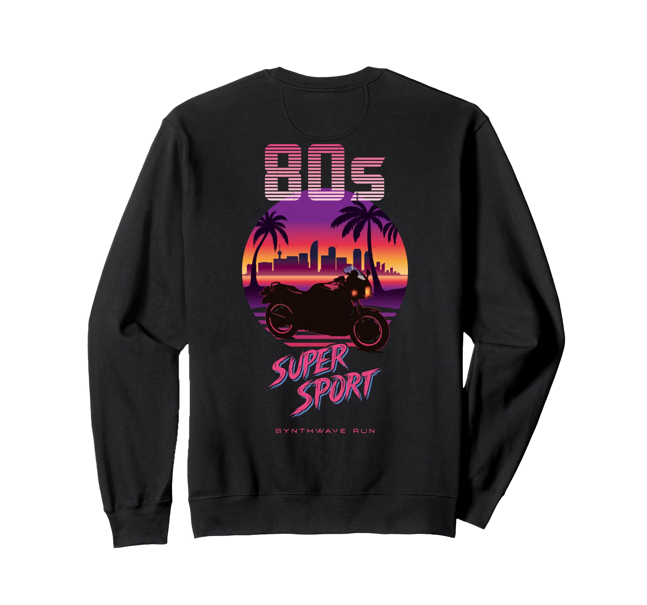 80S Supersport Synthwave Motorcycle Sweatshirt - Custom Art Print Unisex - T-Shirt, Sweatshirt, Hoodie
