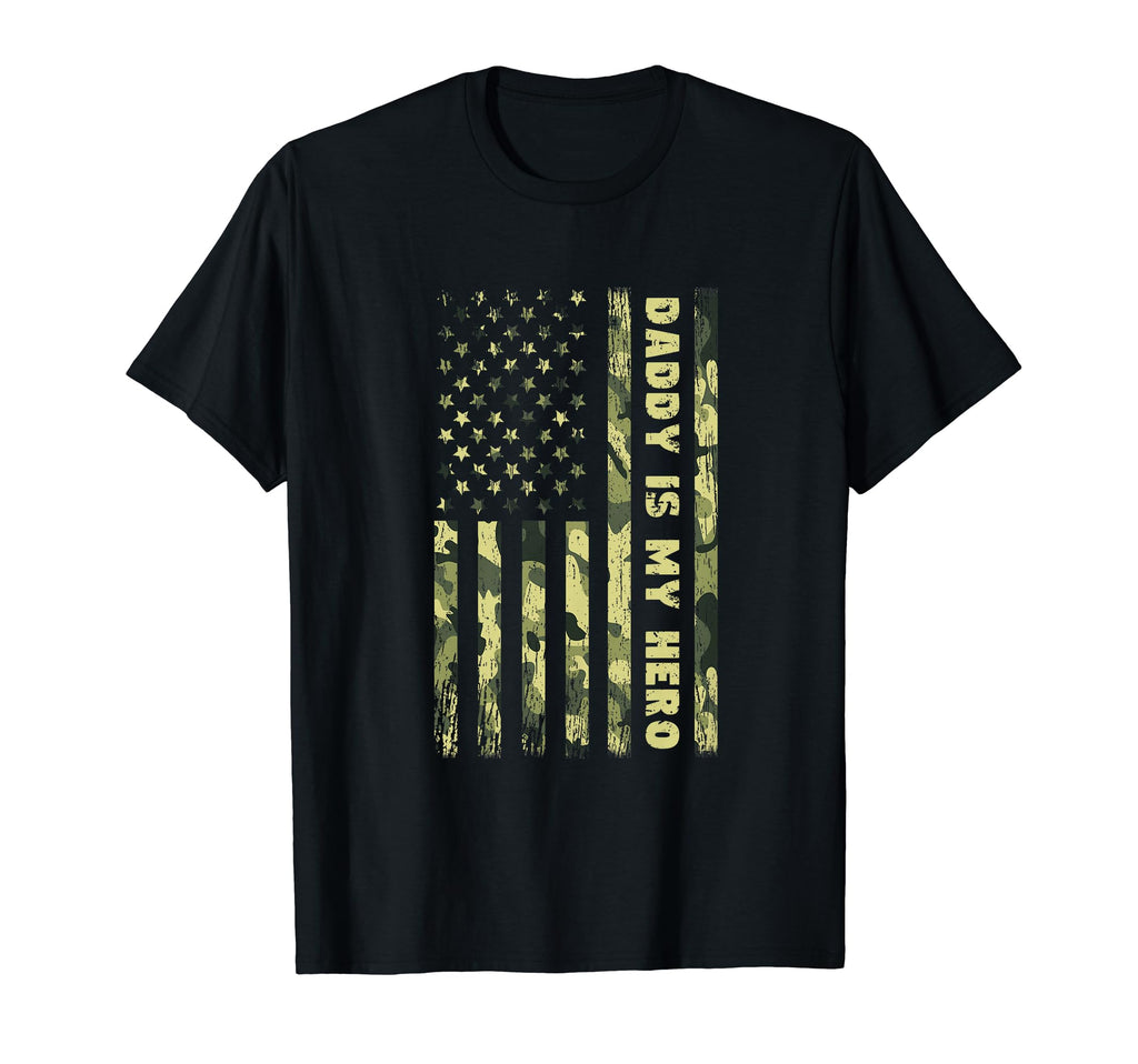 Big American Flag Daddy Is My Hero Dad T-Shirt - Unique Graphic for Adults - T-Shirt, Sweatshirt, Hoodie