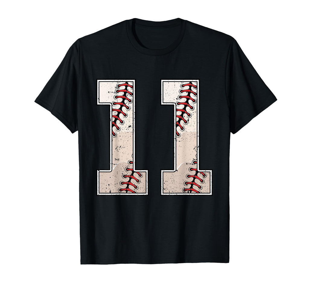 Baseball Birthday Eleven 11 Years Old T-Shirt - Minimalist Print Men Women - T-Shirt, Sweatshirt, Hoodie