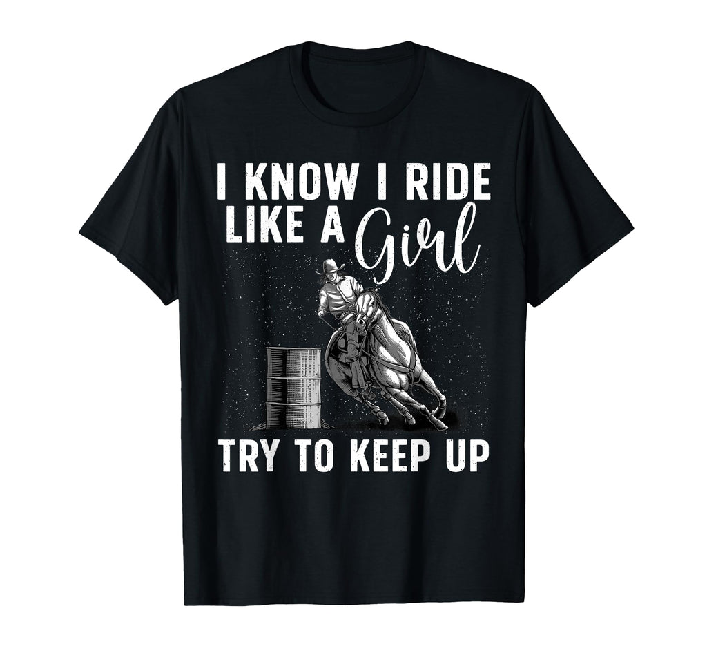 Funny Barrel Racing Art Horse T-Shirt - Casual Everyday Wear for Adults - T-Shirt, Sweatshirt, Hoodie