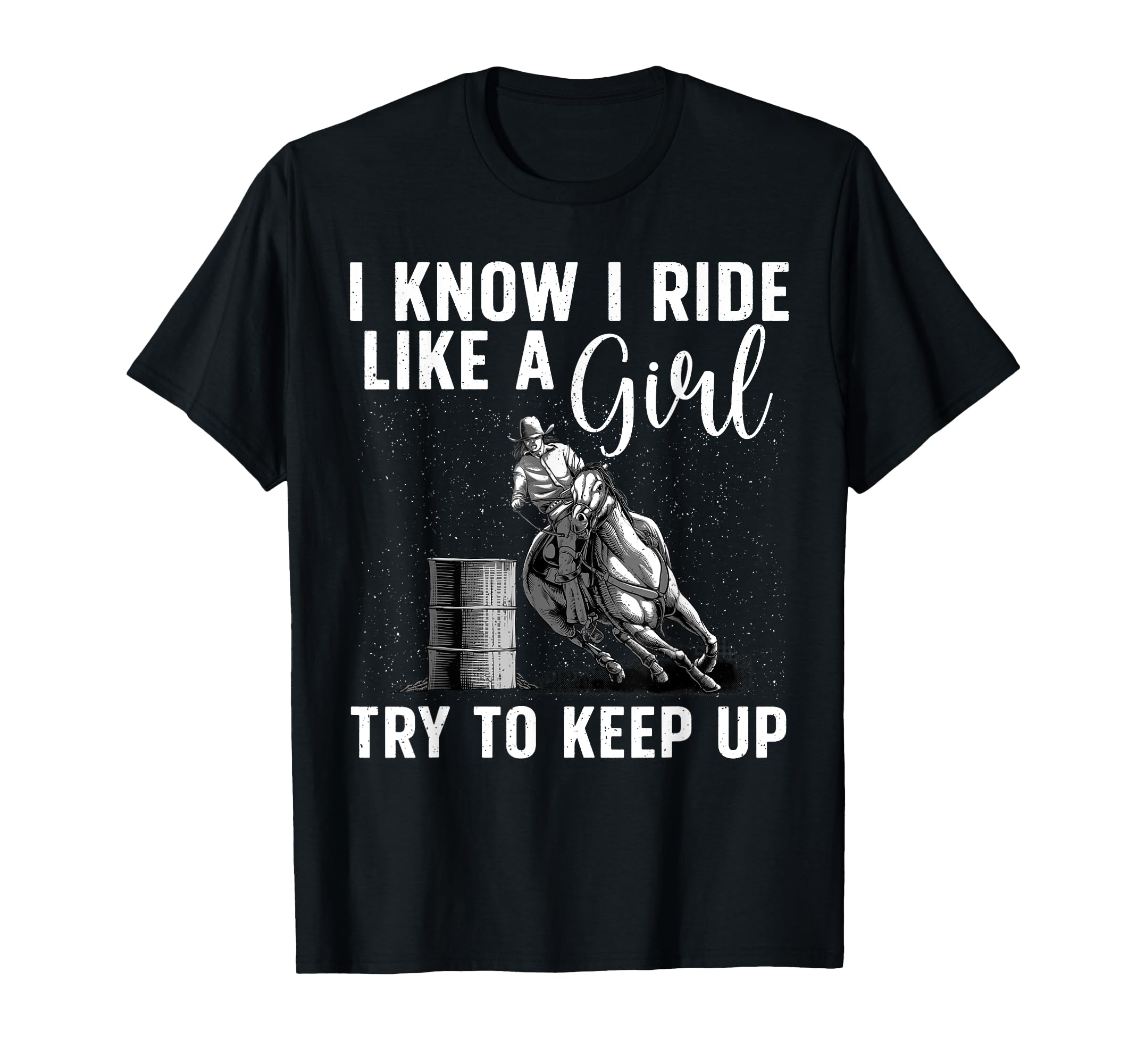 Funny Barrel Racing Art Horse T-Shirt - Casual Everyday Wear for Adults - T-Shirt, Sweatshirt, Hoodie