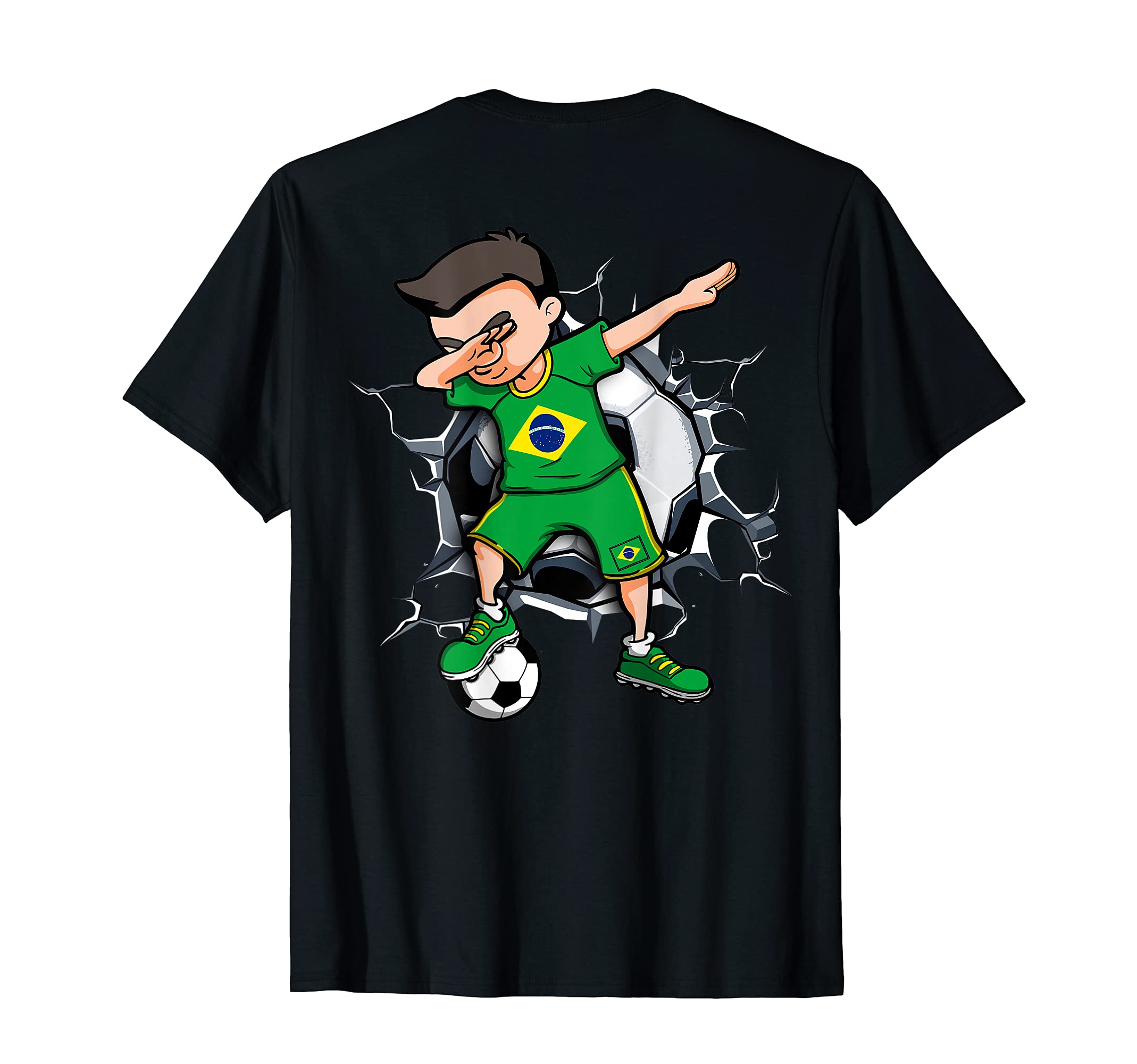 Dabbing Soccer Brazil Football Fans T-Shirt - Trendy Graphic Men Women - T-Shirt, Sweatshirt, Hoodie