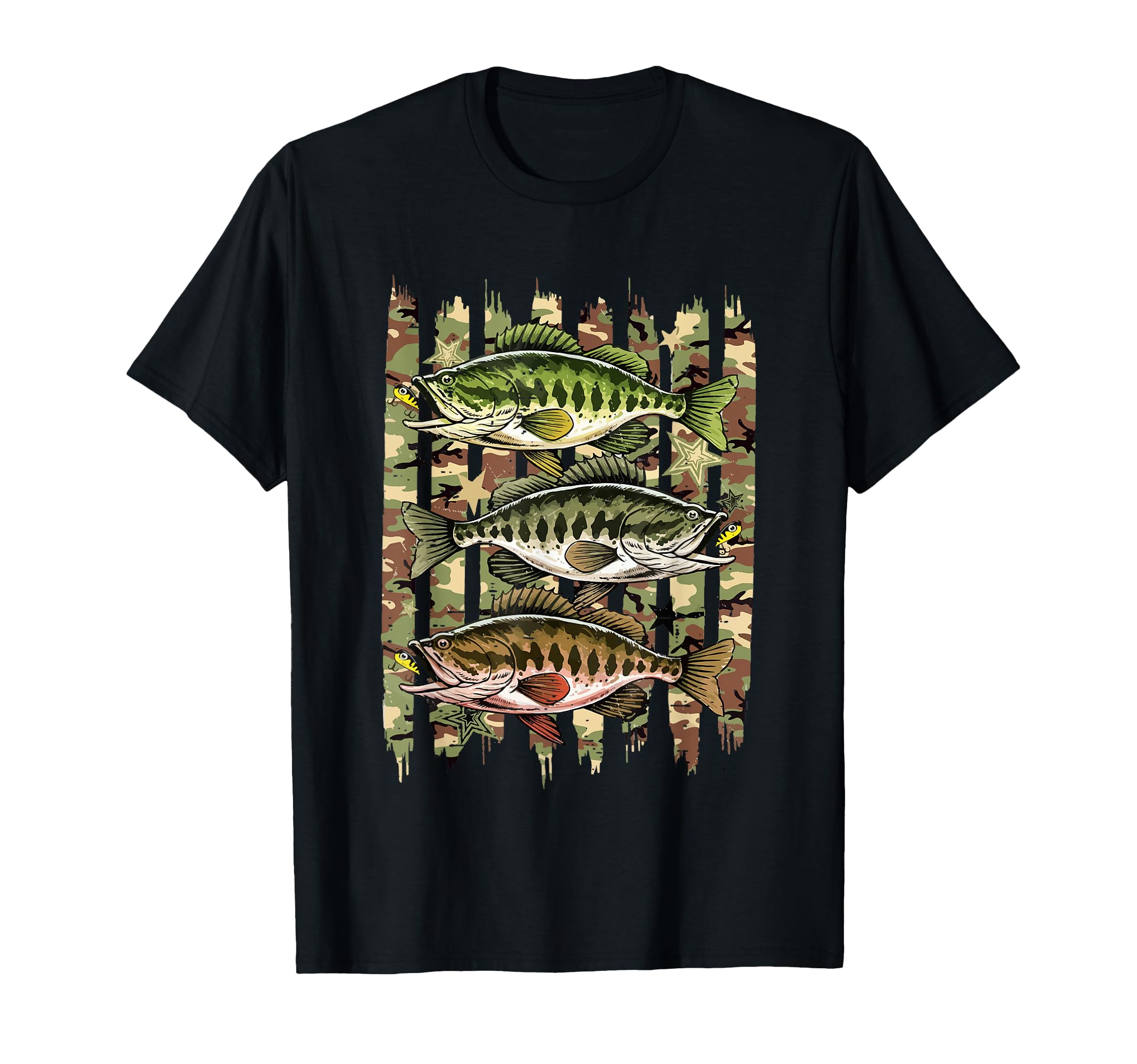 Striped Camo Fish Reel Dad Fishing T-Shirt - Unique Graphic Men Women - T-Shirt, Sweatshirt, Hoodie