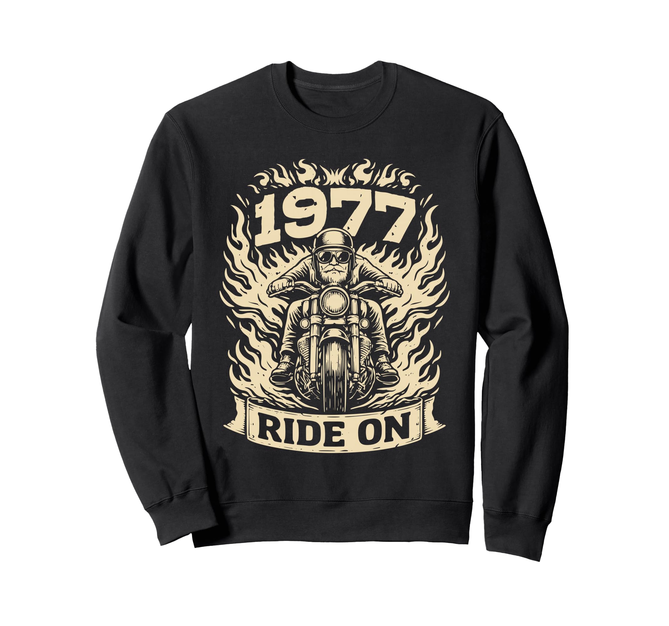 Biker 1977 Ride Birthday Sweatshirt - Streetwear Style for Adults - T-Shirt, Sweatshirt, Hoodie