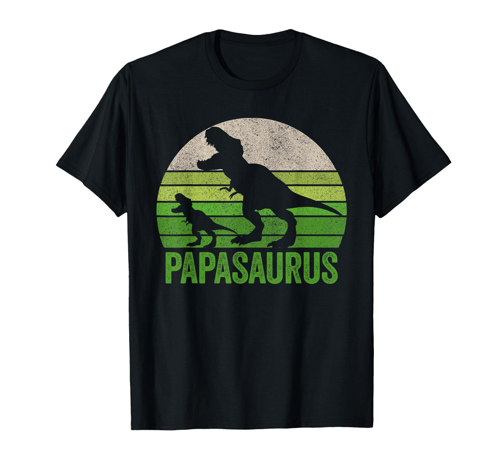 Papasaurus Dad Funny Papa Two Dinosaurs T-Shirt - Graphic Print Unisex - T-Shirt, Sweatshirt, Hoodie