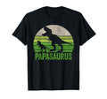 Papasaurus Dad Funny Papa Two Dinosaurs T-Shirt - Graphic Print Unisex - T-Shirt, Sweatshirt, Hoodie