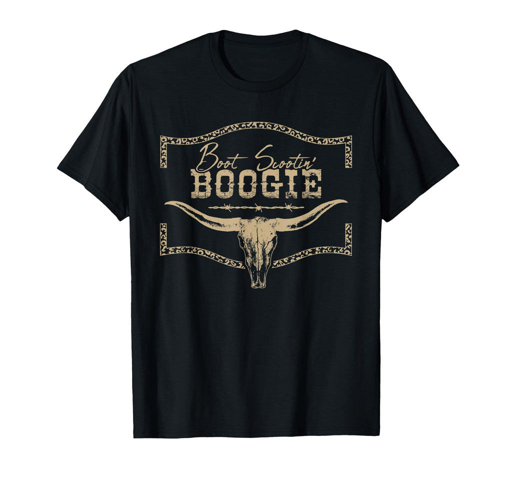 Boot Scootin Boogie Bull Skull T-Shirt - Casual Everyday Wear for Adults - T-Shirt, Sweatshirt, Hoodie