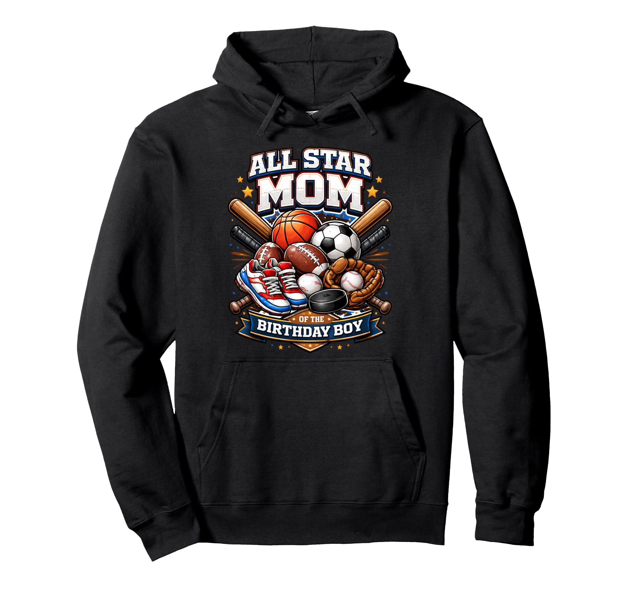All Star Mom Basketball Soccer Hoodie - Novelty Apparel for Adults - T-Shirt, Sweatshirt, Hoodie