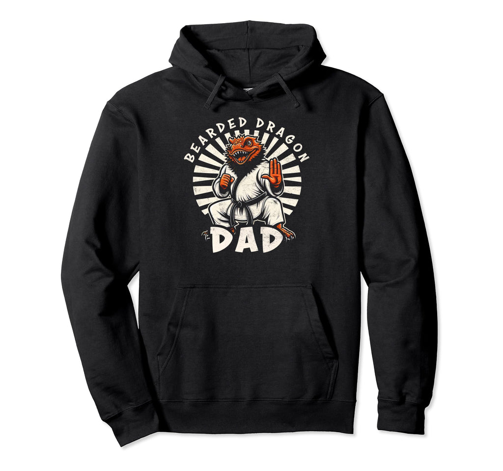 Funny Bearded Dragons Dad Doing Karate Hoodie - Minimalist Print Unisex - T-Shirt, Sweatshirt, Hoodie