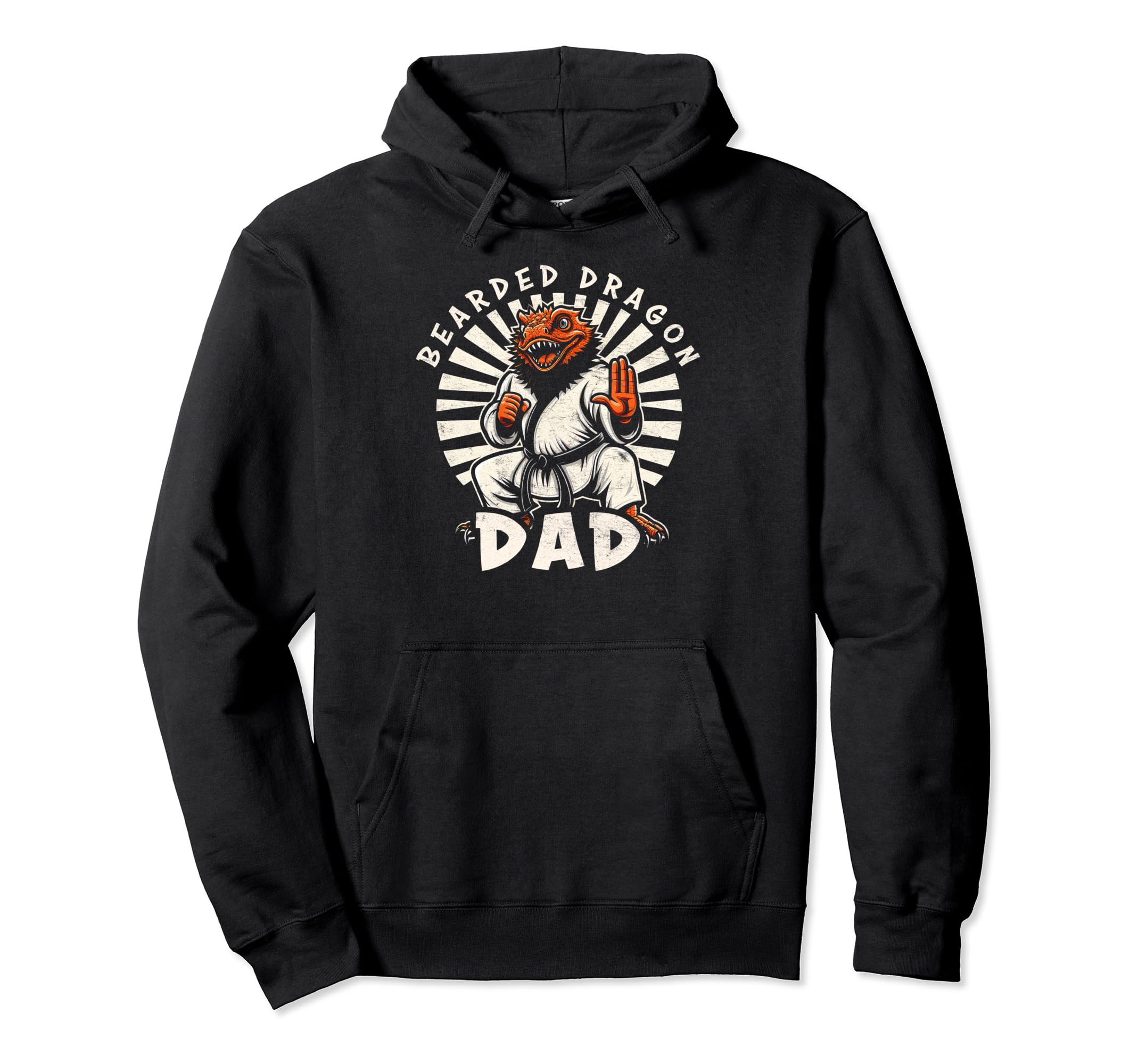 Funny Bearded Dragons Dad Doing Karate Hoodie - Minimalist Print Unisex - T-Shirt, Sweatshirt, Hoodie