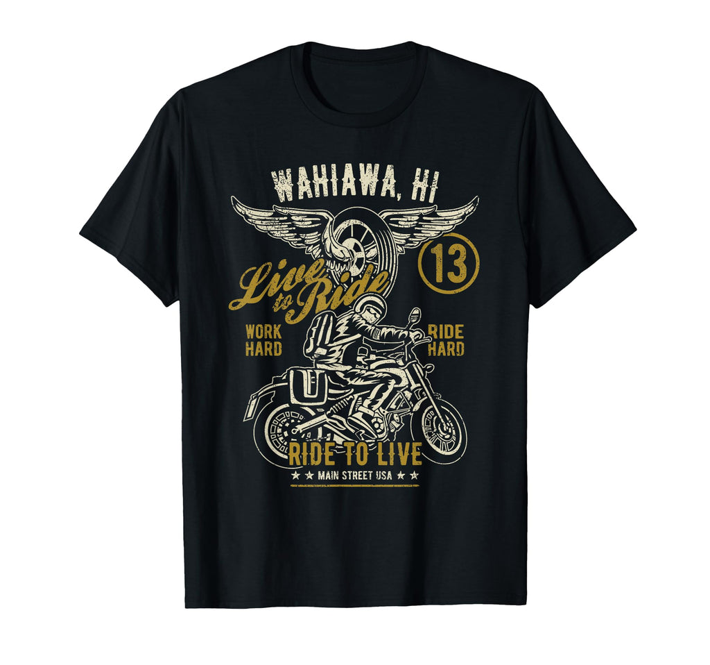 Wahiawa Hawaii Usa Distressed Motorcycle T-Shirt - Aesthetic Graphic Unisex - T-Shirt, Sweatshirt, Hoodie
