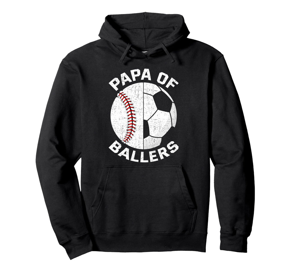 Funny Papa Son Daughter Ballers Hoodie - Novelty Apparel Men Women - T-Shirt, Sweatshirt, Hoodie