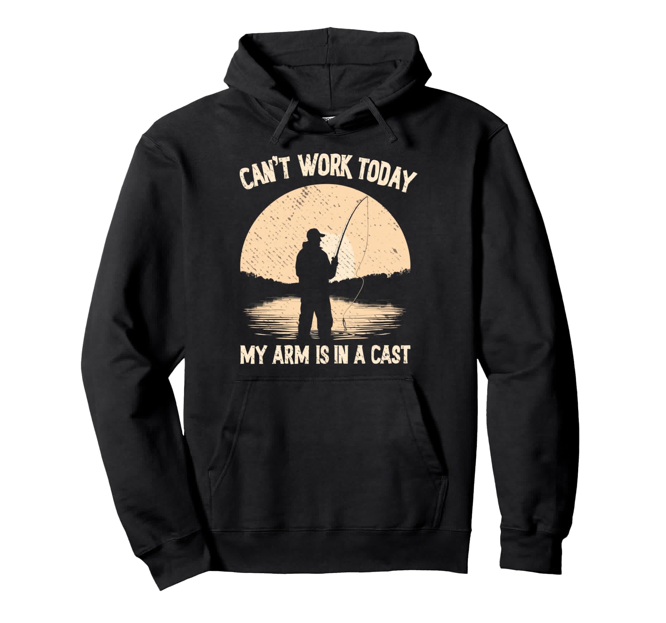 I Cant Work Today My Arm Is Cast Fish Fan Hoodie - Novelty Apparel Unisex - T-Shirt, Sweatshirt, Hoodie